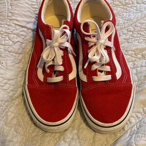 Vans Kids Red and White Sneakers